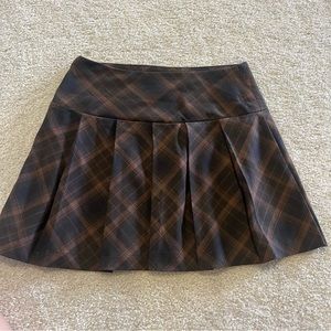 Black and brown plaid skirt